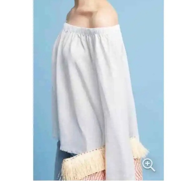 Anthropologie Cloth & Stone Sundays Off The Shoulder Top White - Picture 2 of 11